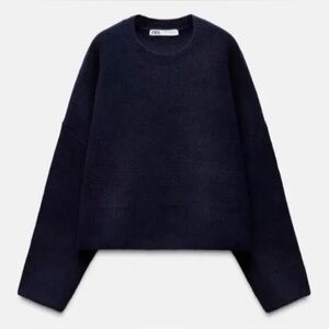 Zara soft sweater navy blue